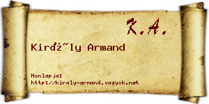 Király Armand névjegykártya