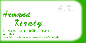 armand kiraly business card