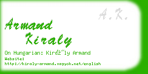 armand kiraly business card